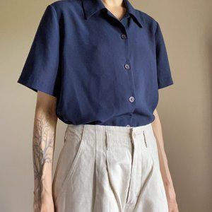 Vintage Navy Button Down Shirt